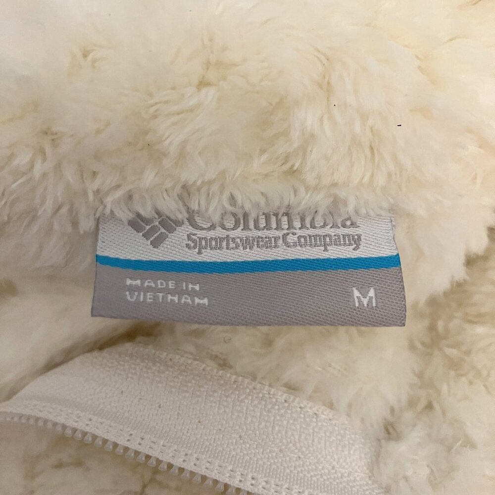 Columbia Womens NWT Beech Forest Full Zip Fleece Jacket Coat Medium Cream Ivory - Picture 7 of 8